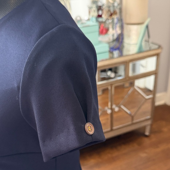 Super Cute, Prim Not Proper Navy Blue Dress w/ Gold Buttons 6 ❤️ - Picture 3 of 7